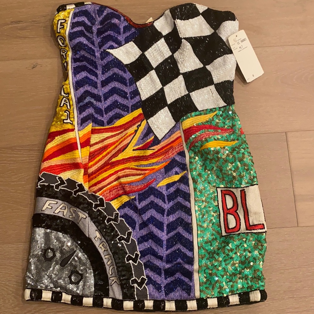 Nicole Miller Vintage beaded & Sequin Mini-Dress
